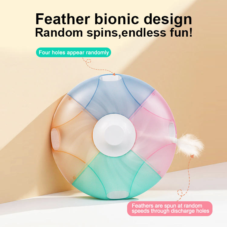 Interactive Automatic Cat Toy with Peek-a-Boo Feather, Rechargeable Indoor Cat Exercise Toy for Bored Cats