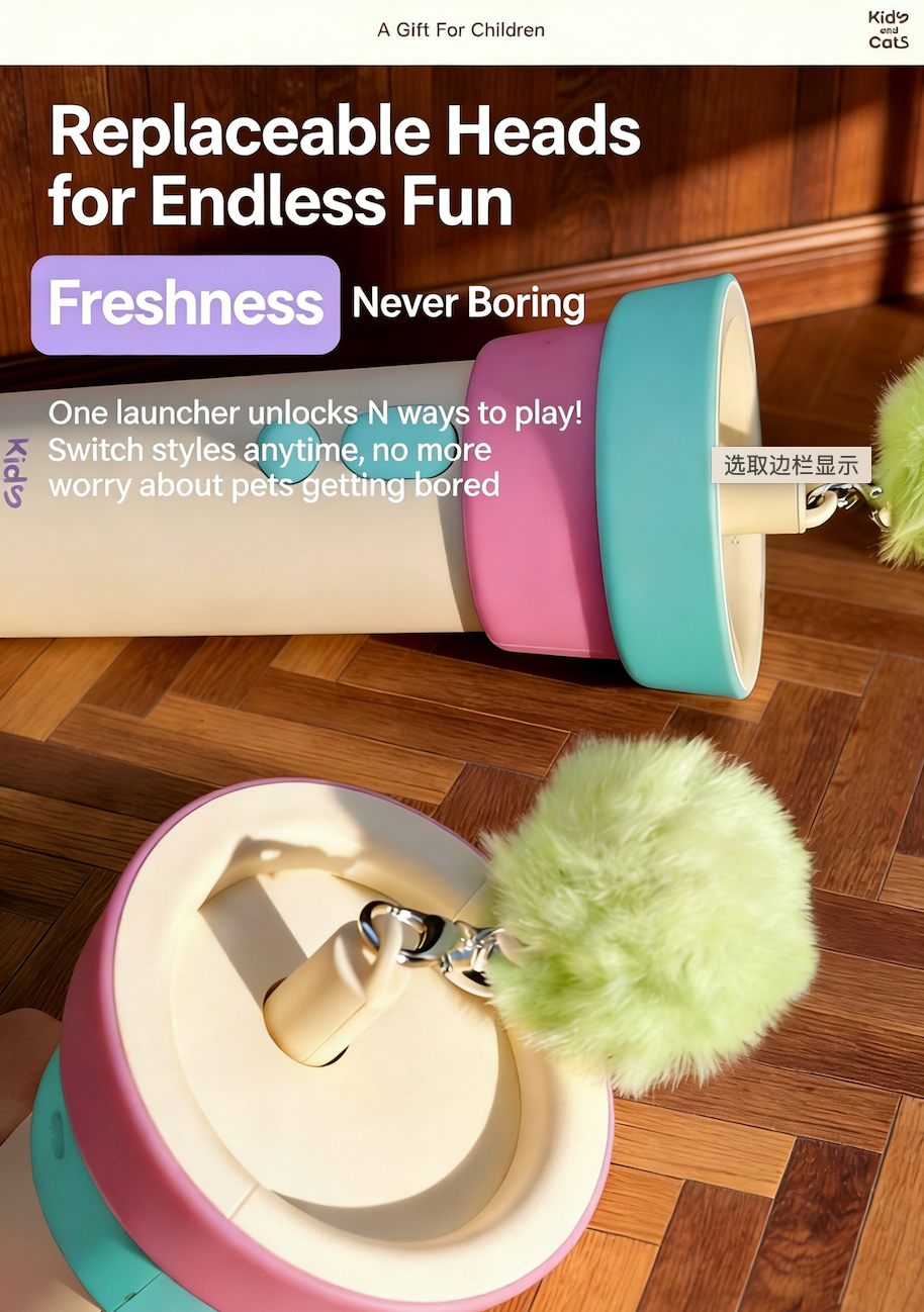 Automatic Interactive Cat Toy with One-Button Launch, Electric Cat Teaser for Indoor Cats, Self-Play Pet Toy for Cats and Kittens