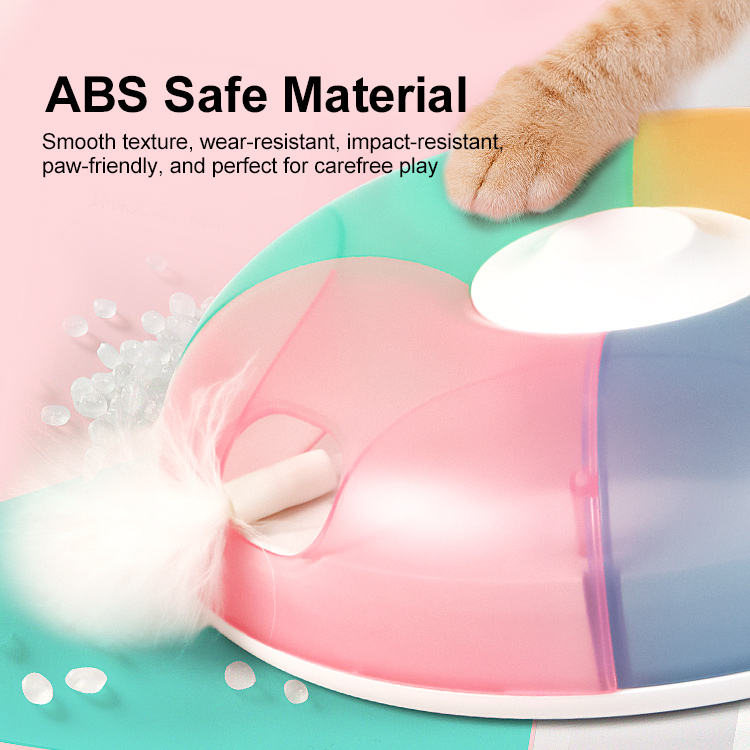 Interactive Automatic Cat Toy with Peek-a-Boo Feather, Rechargeable Indoor Cat Exercise Toy for Bored Cats